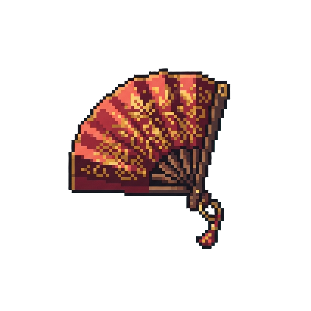 A Velvet Fan with Gold Leaf