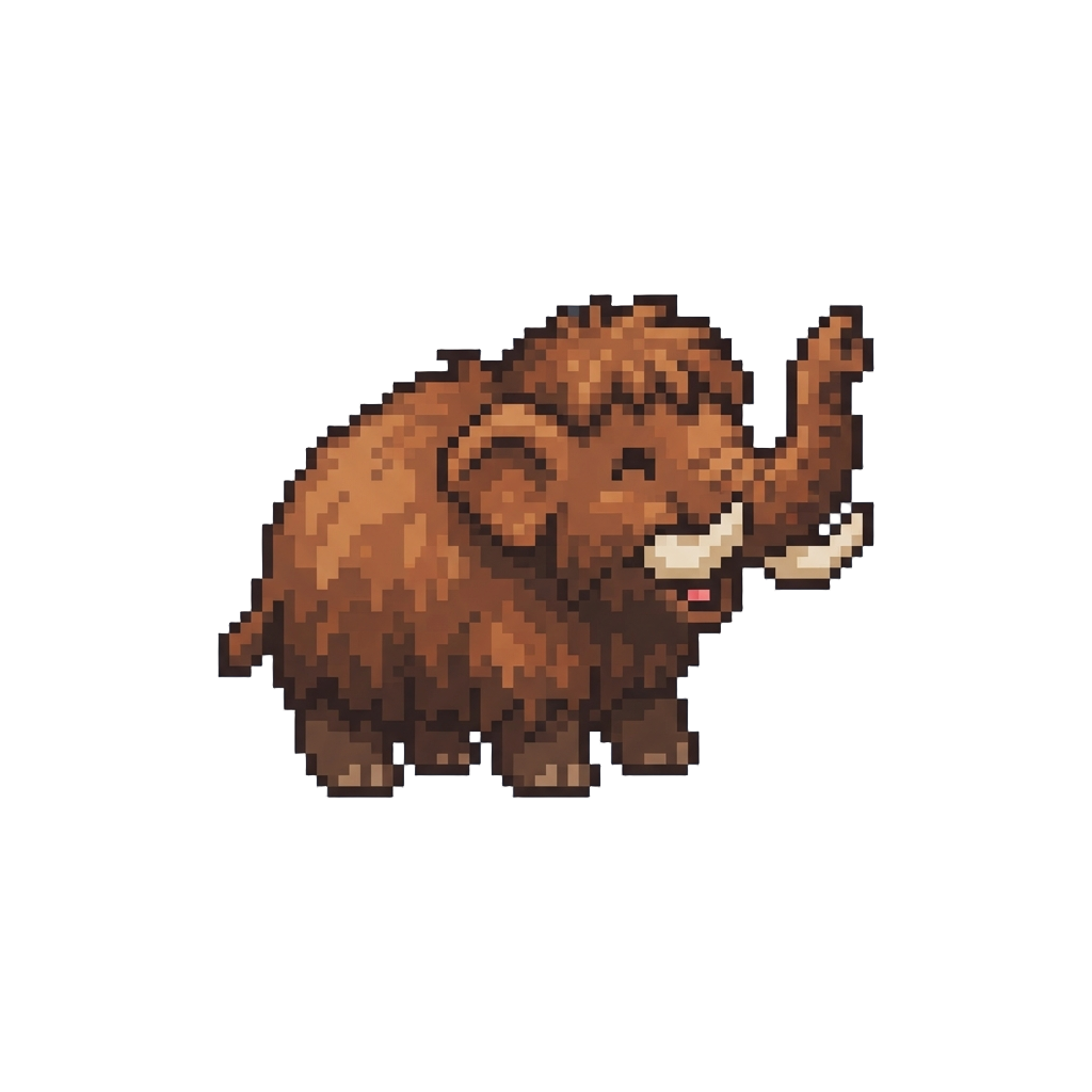 A Tiny Fluffball Woolly Mammoth Squeaking Loudly