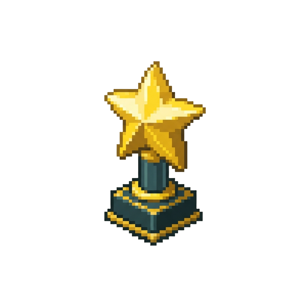 A Shiny Golden Star Trophy