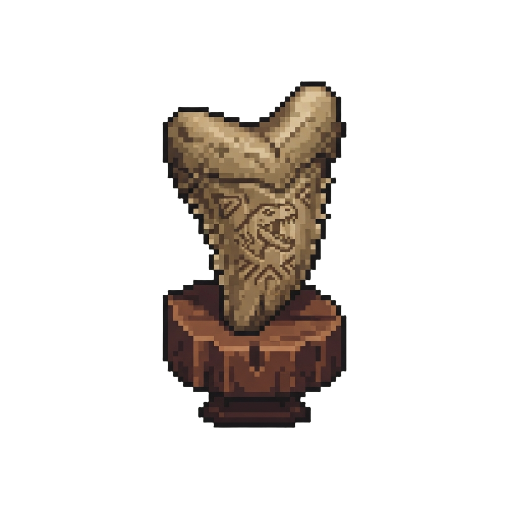 A Giant Carved Dinosaur Tooth Trophy
