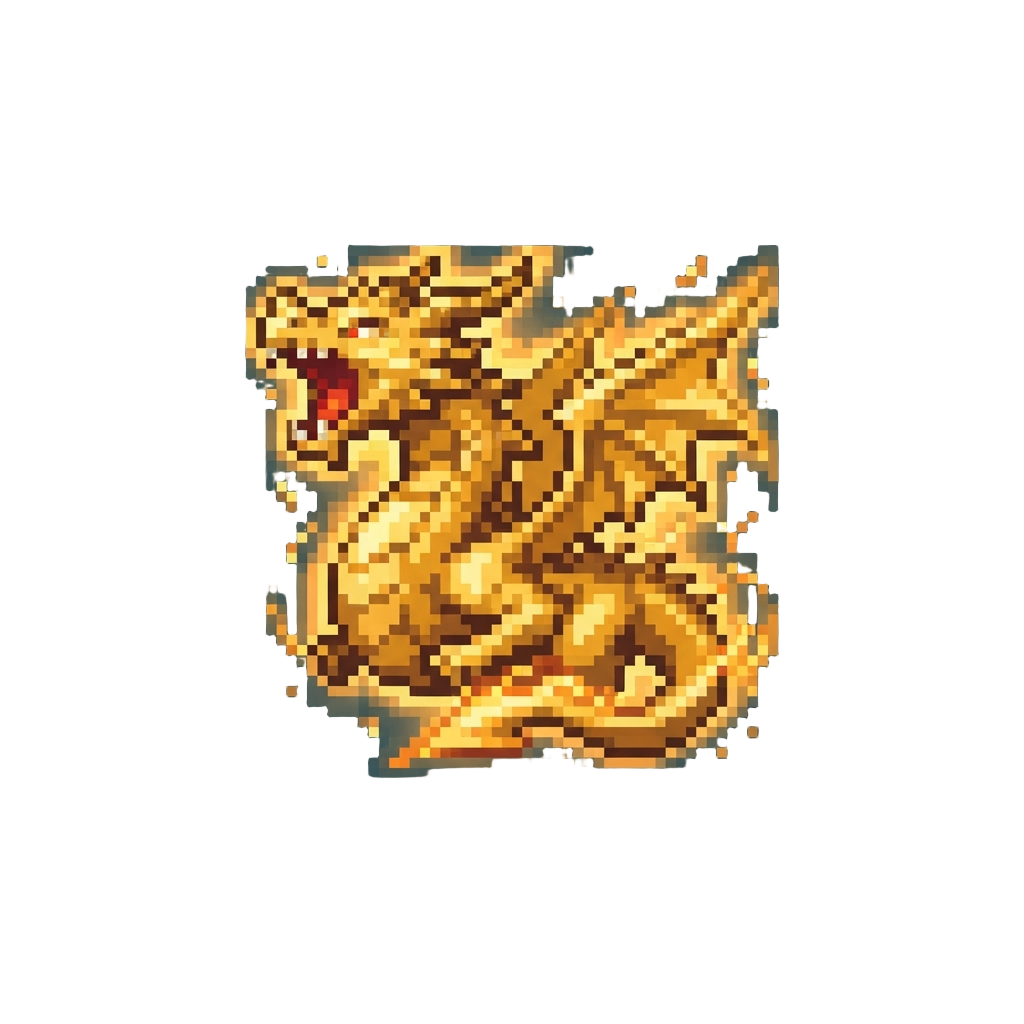 A Roaring Golden Dragon-shaped Energy Blast
