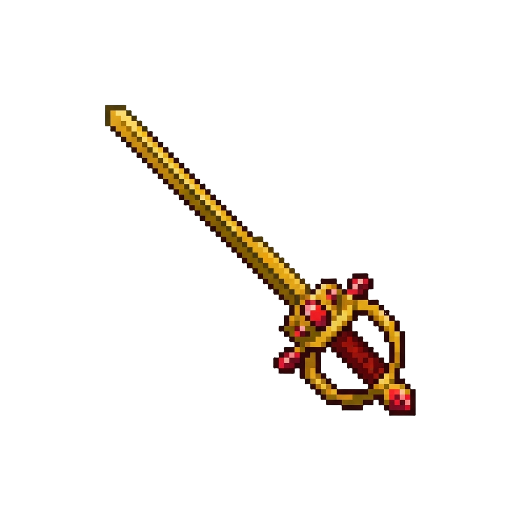 A Ruby-encrusted Golden Rapier