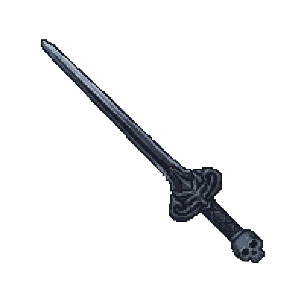 A Skull-carved Obsidian Rapier