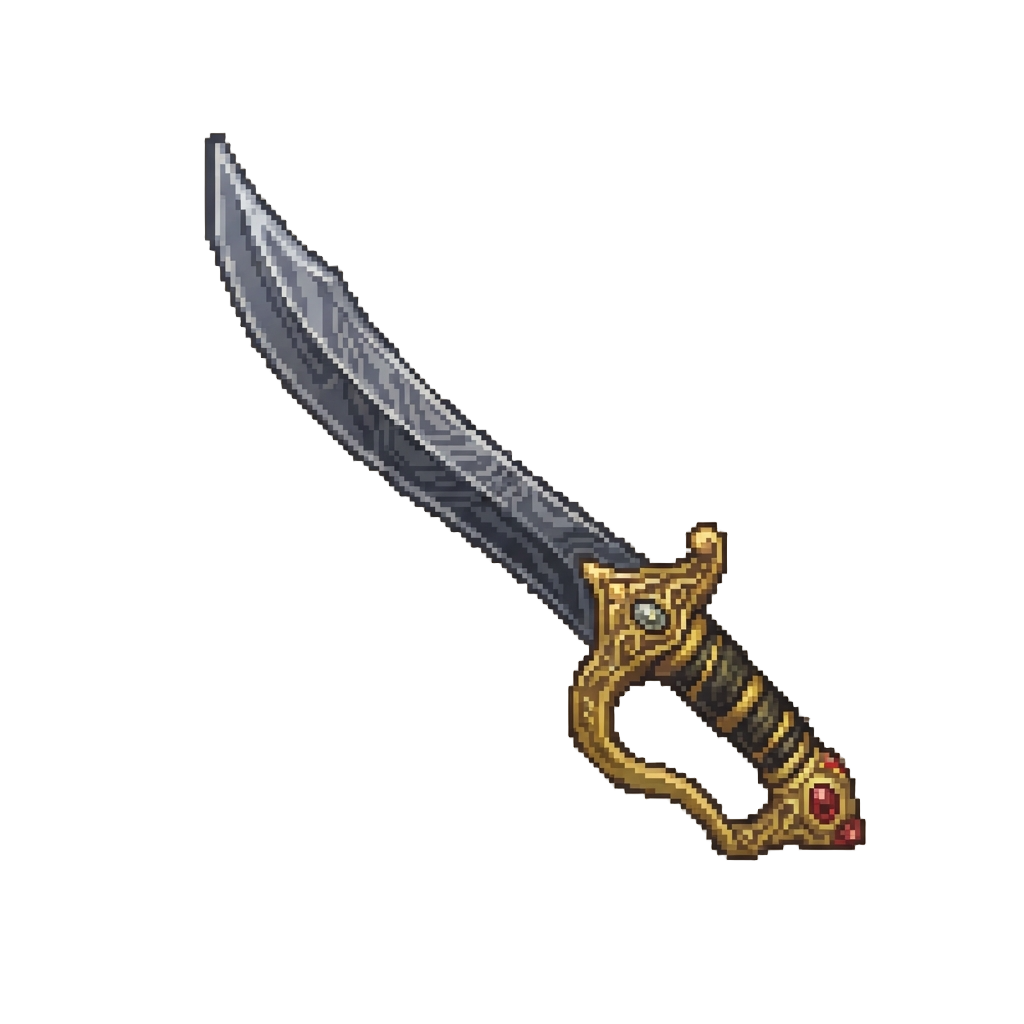 An Ornate Damascus Steel Saber