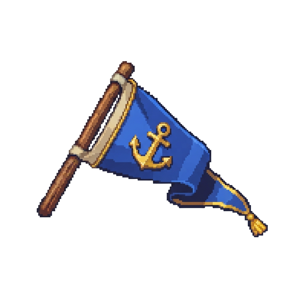 A Royal Blue Naval Pennant