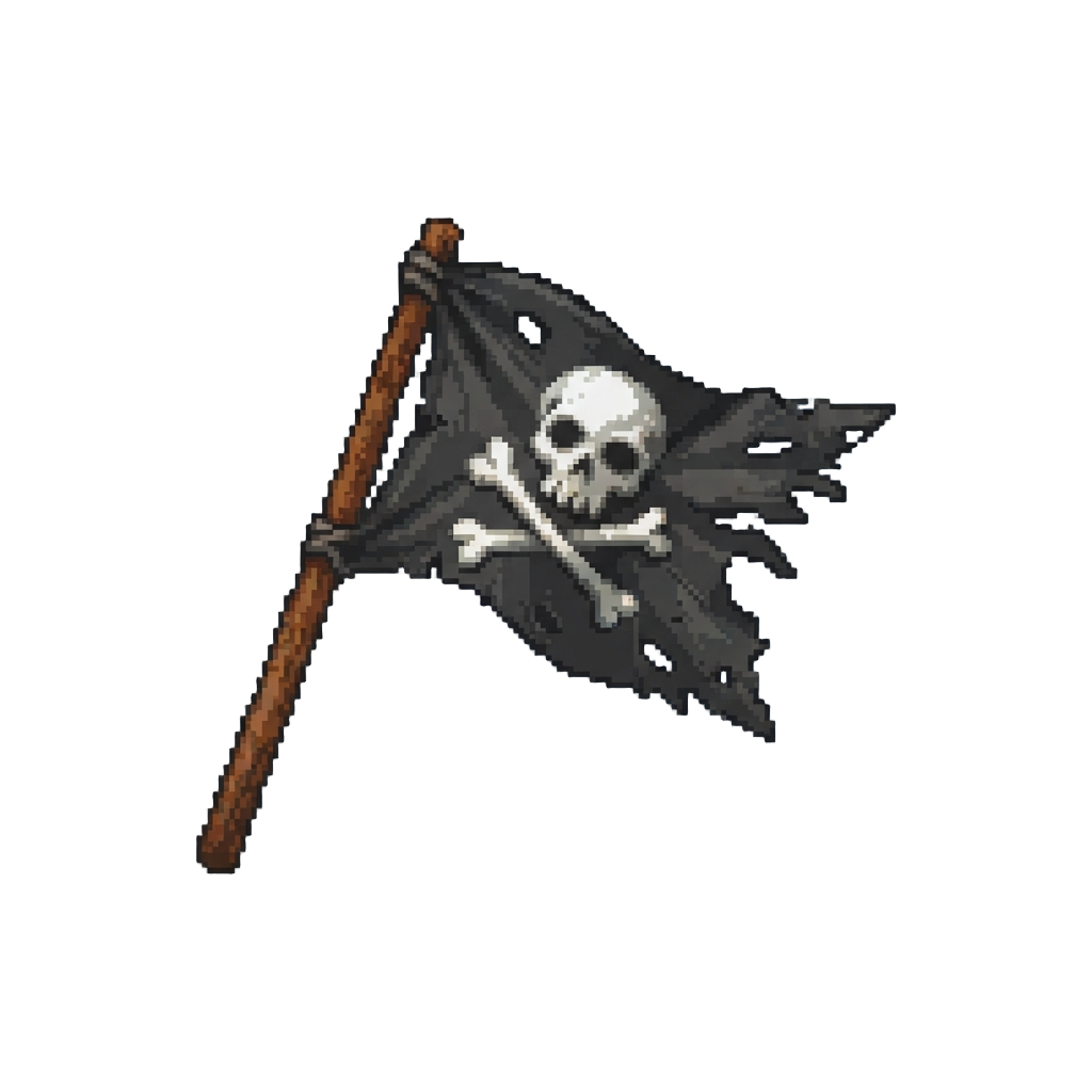 A Battle-worn Skull-and-crossbones Flag