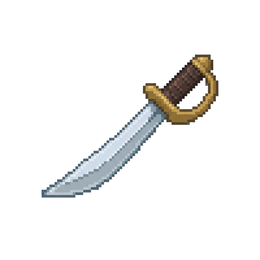 A Gleaming Silver Buccaneer Cutlass