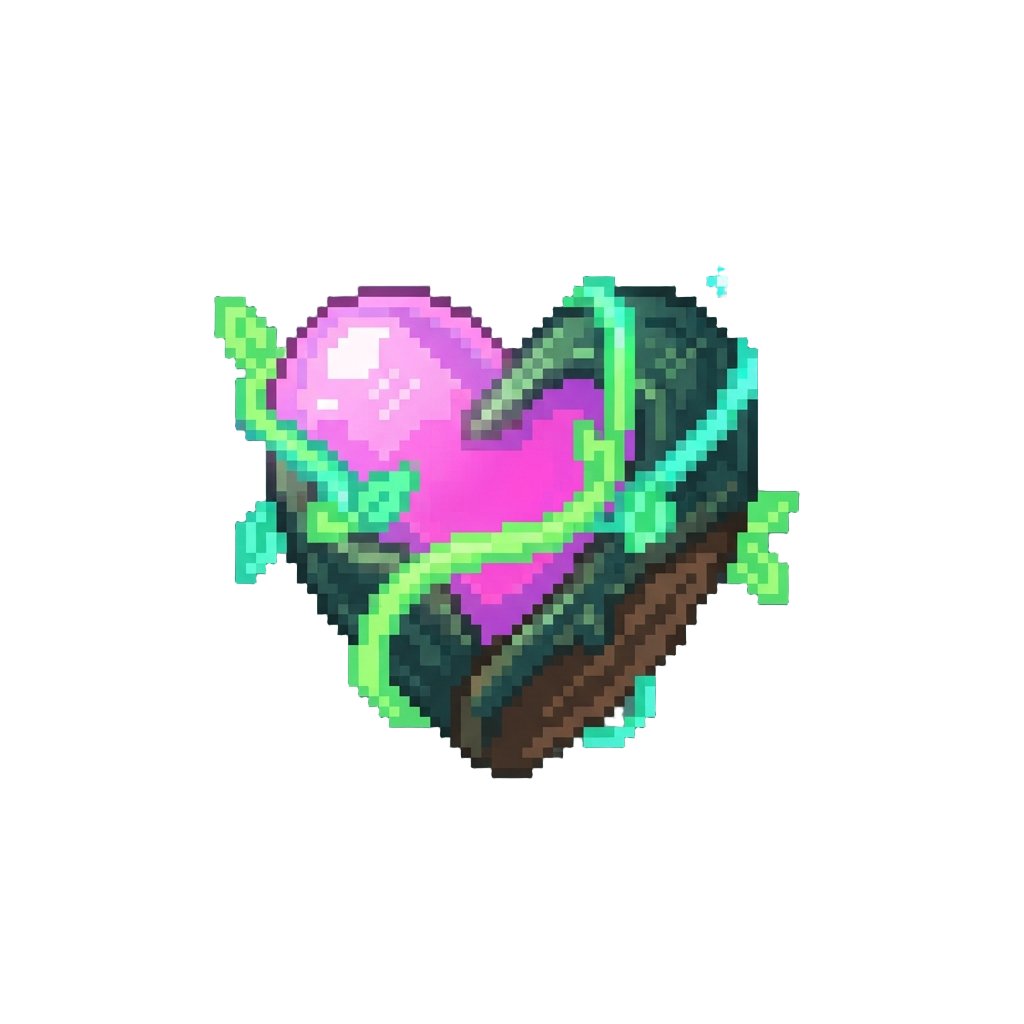 Flirtatious Glowing Neon Forest Hearts
