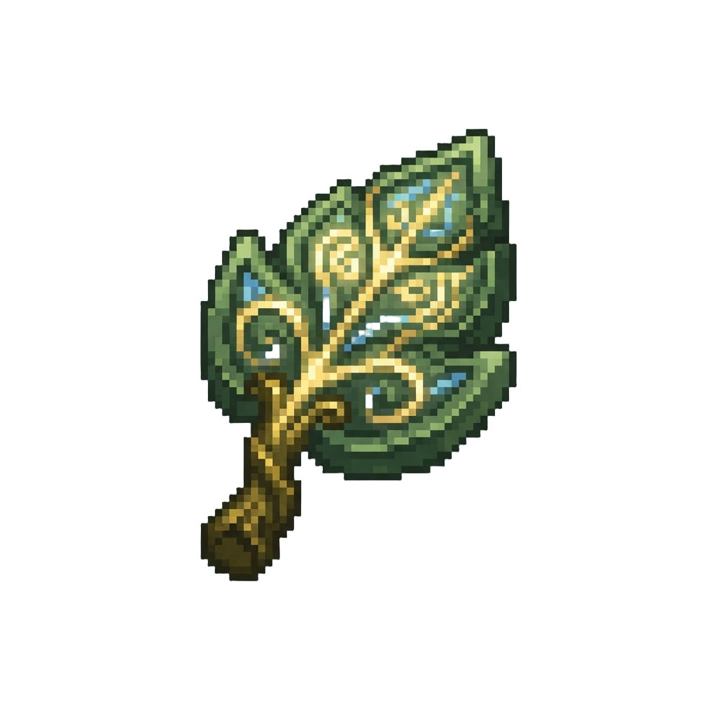 Ancient Glowing Leaf Symbol Wisdom