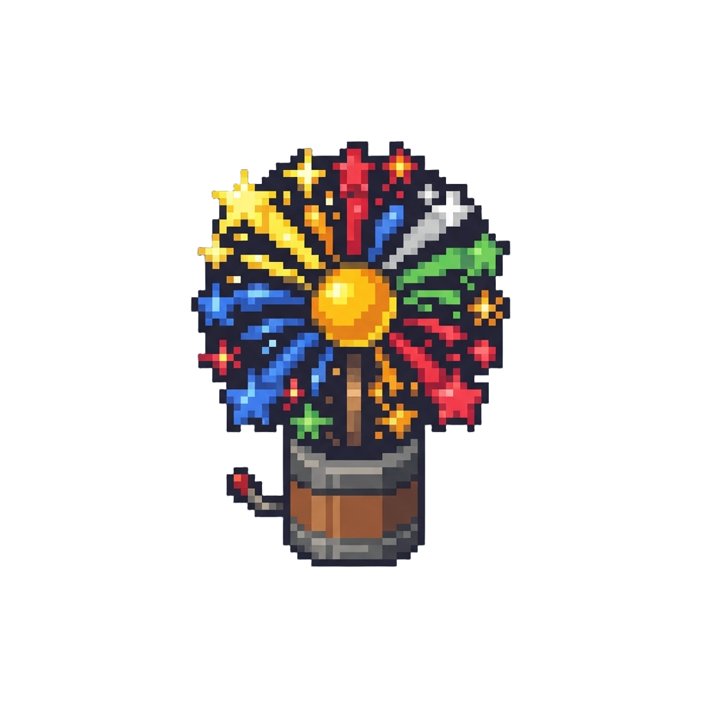 Festive Planetary Fireworks Barrage