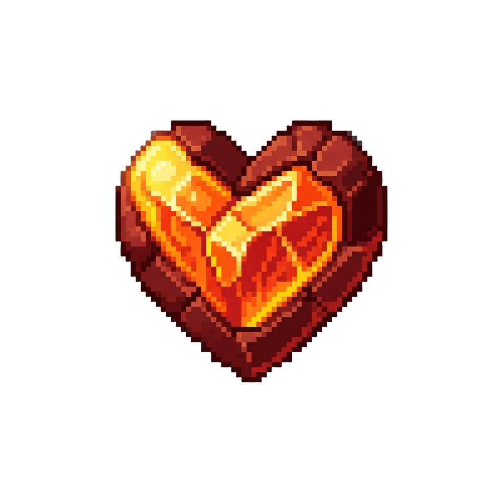 Romantic Fiery Lava Heart