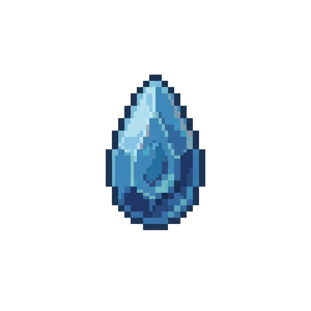 Melancholic Blue Crystal Tear Drop