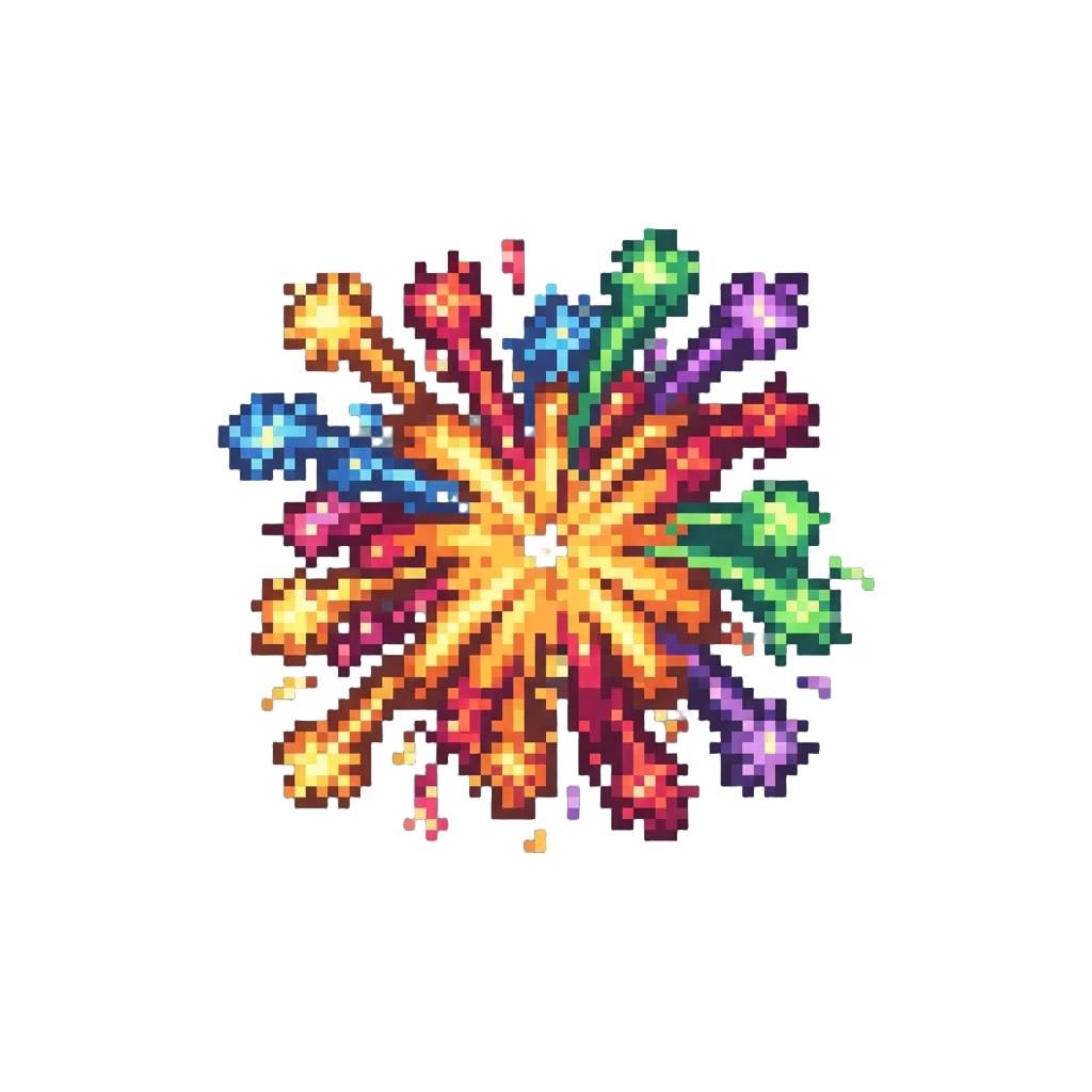 Excitable Multicolored Spore Firework Explosion