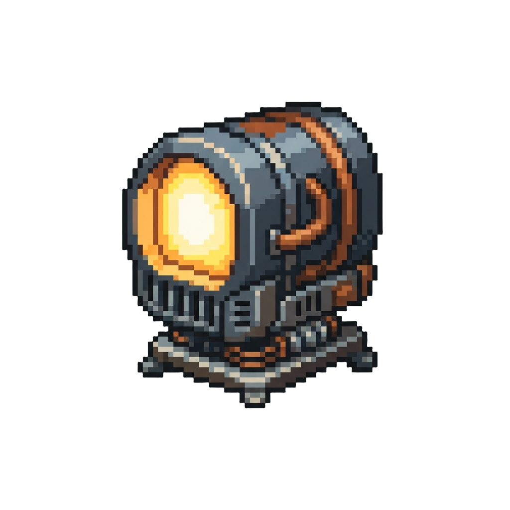 A Floating Fusion Heater Glowing Brightly