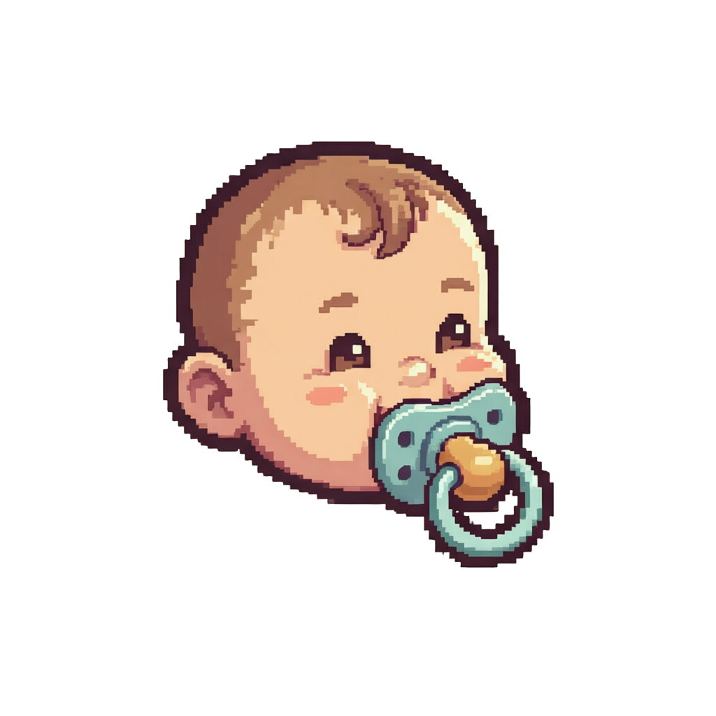 A Pacifier-sucking Happy Baby Face