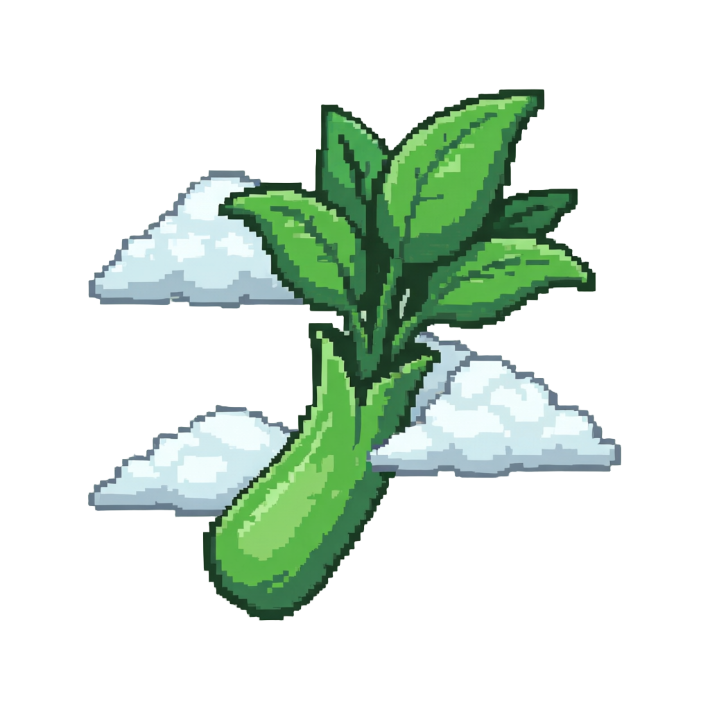 A Colossal Green Sprout Shooting Past the Clouds