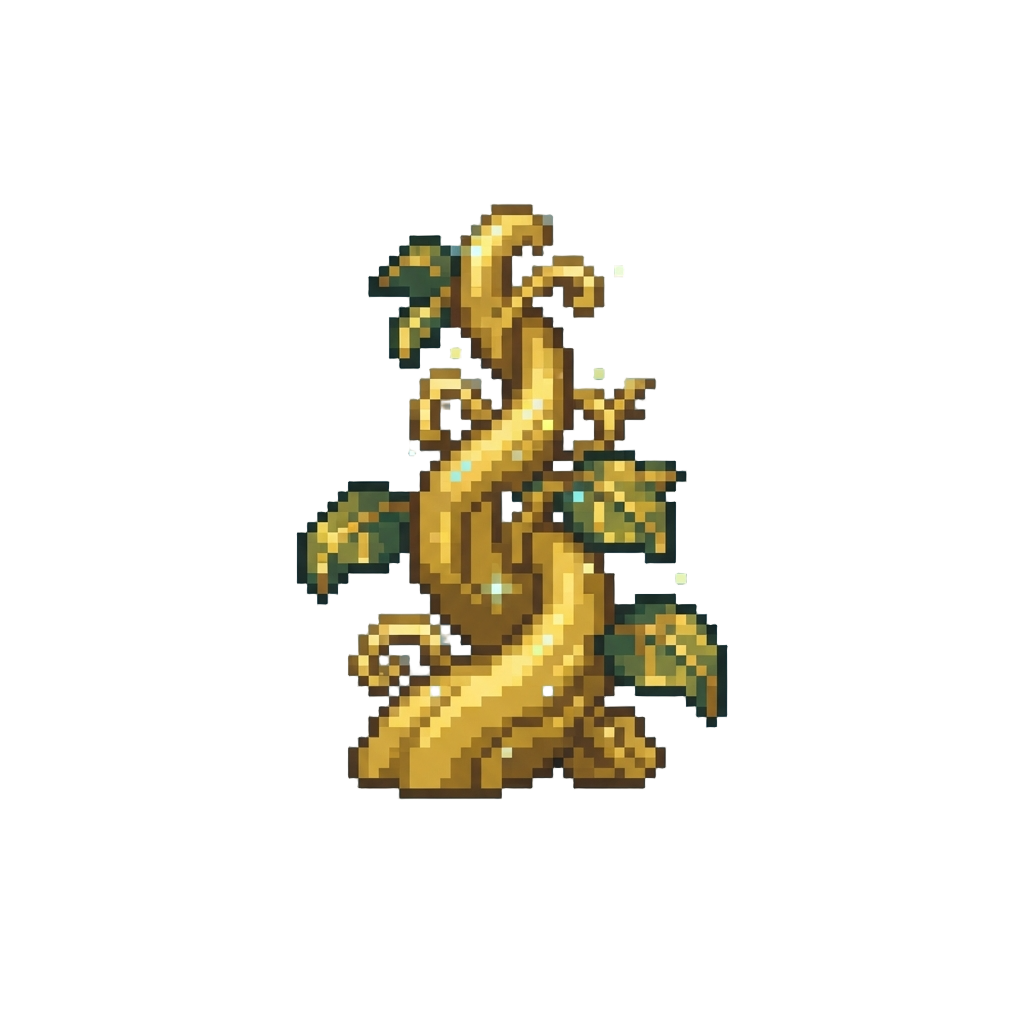 A Towering Golden Beanstalk Sparkling with Fairy Dust