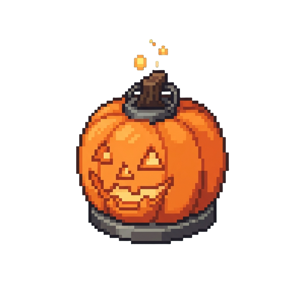 A Festive Pumpkin Lantern with Gentle Flame Sparkles