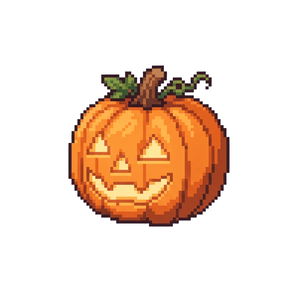 A Charming Halloween Jack-o'-lantern Glowing Softly