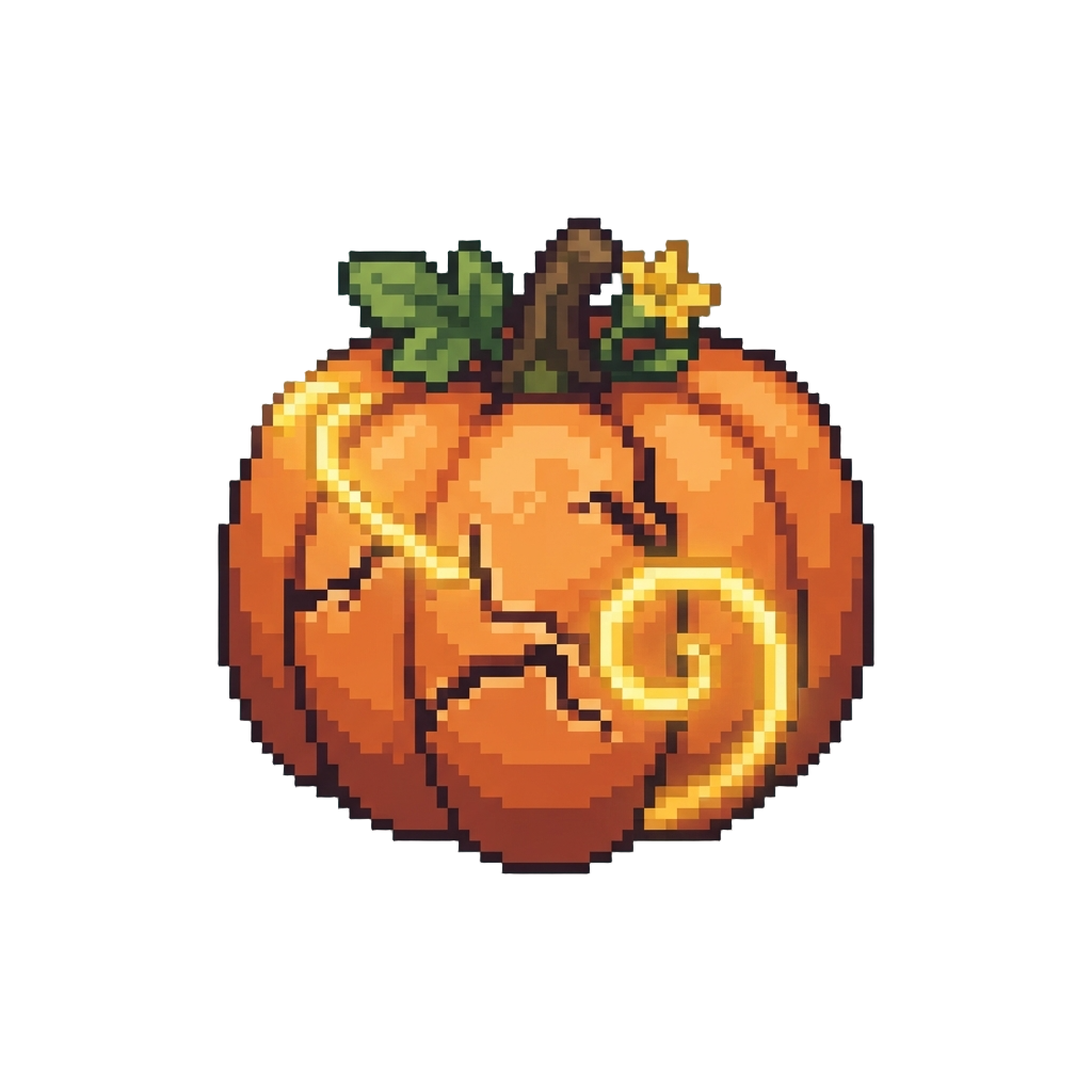 A Glowing Golden Swirl Stitching the Pumpkin Back Together