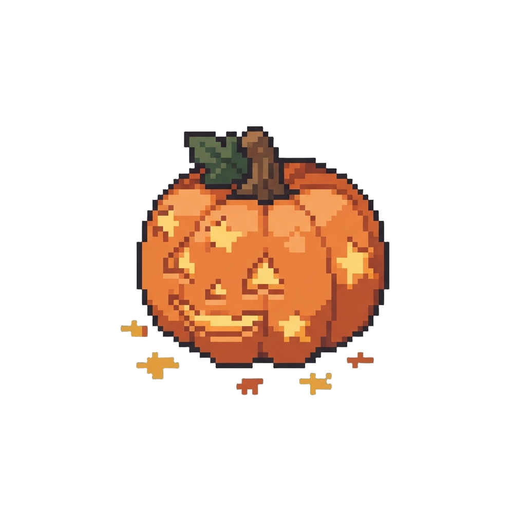 A Cozy Starry Pumpkin Lantern Casting Playful Shadows