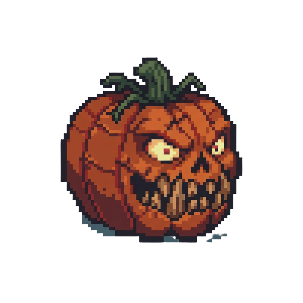 A Ghoulish Pumpkin Brute with Sharp Wooden Teeth