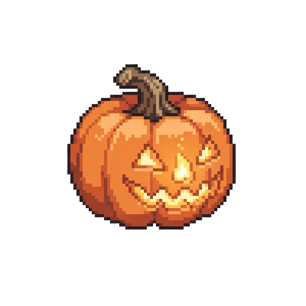 A Bright Magical Jack-o'-lantern Flickering Warmly