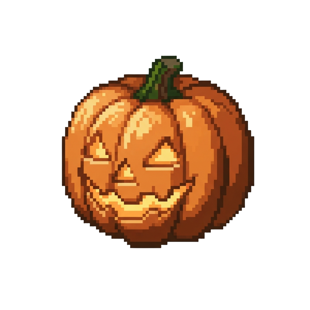 A Classic Autumn Jack-o'-lantern Glowing Pleasantly