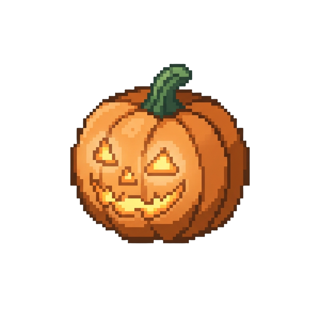 A Warm Orange Jack-o'-lantern Pulsing with Magical Light
