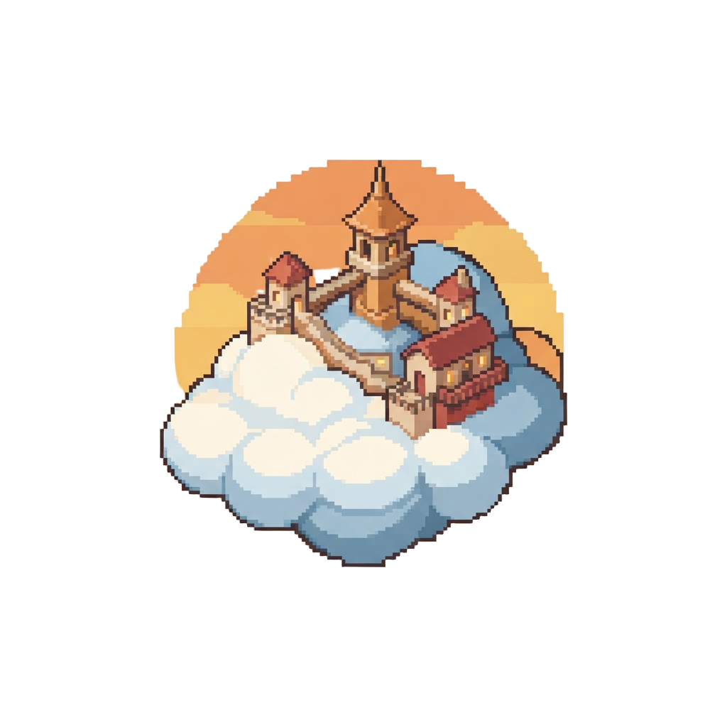 A Serene Cloud-city Floating Among Perpetual Sunsets