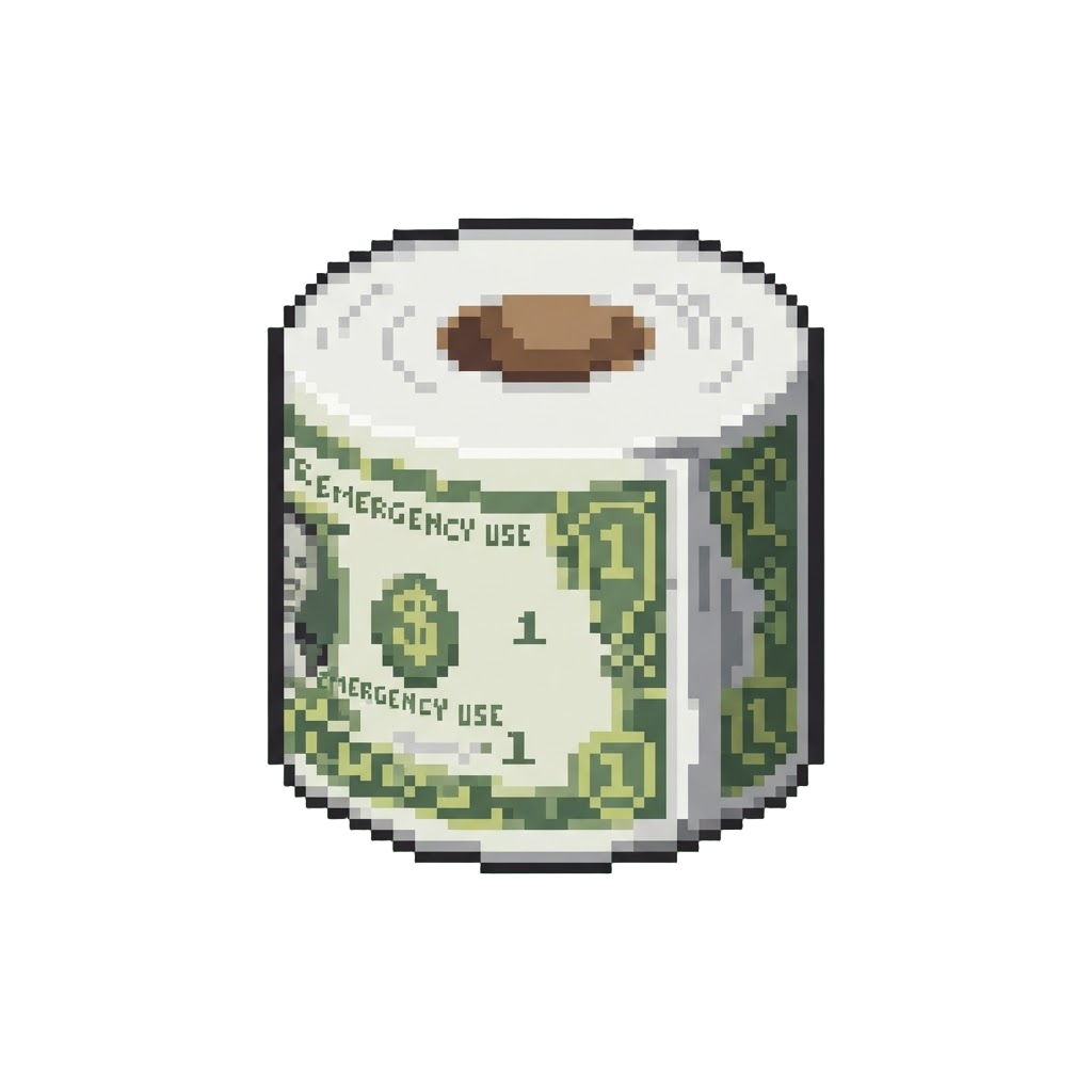 A Roll of Emergency Fake-dollar Toilet Paper