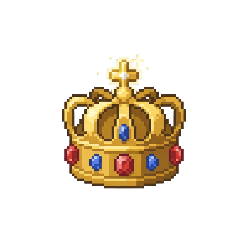 A Glowing Golden Royal Crown on Its Head