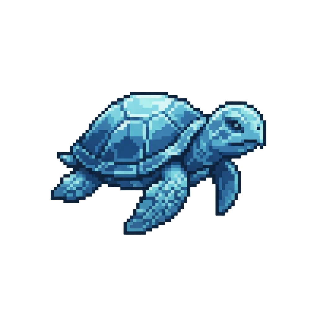 A Shimmering Crystal Sea Turtle