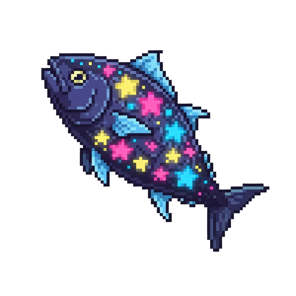A Bright Neon Star-patterned Tuna