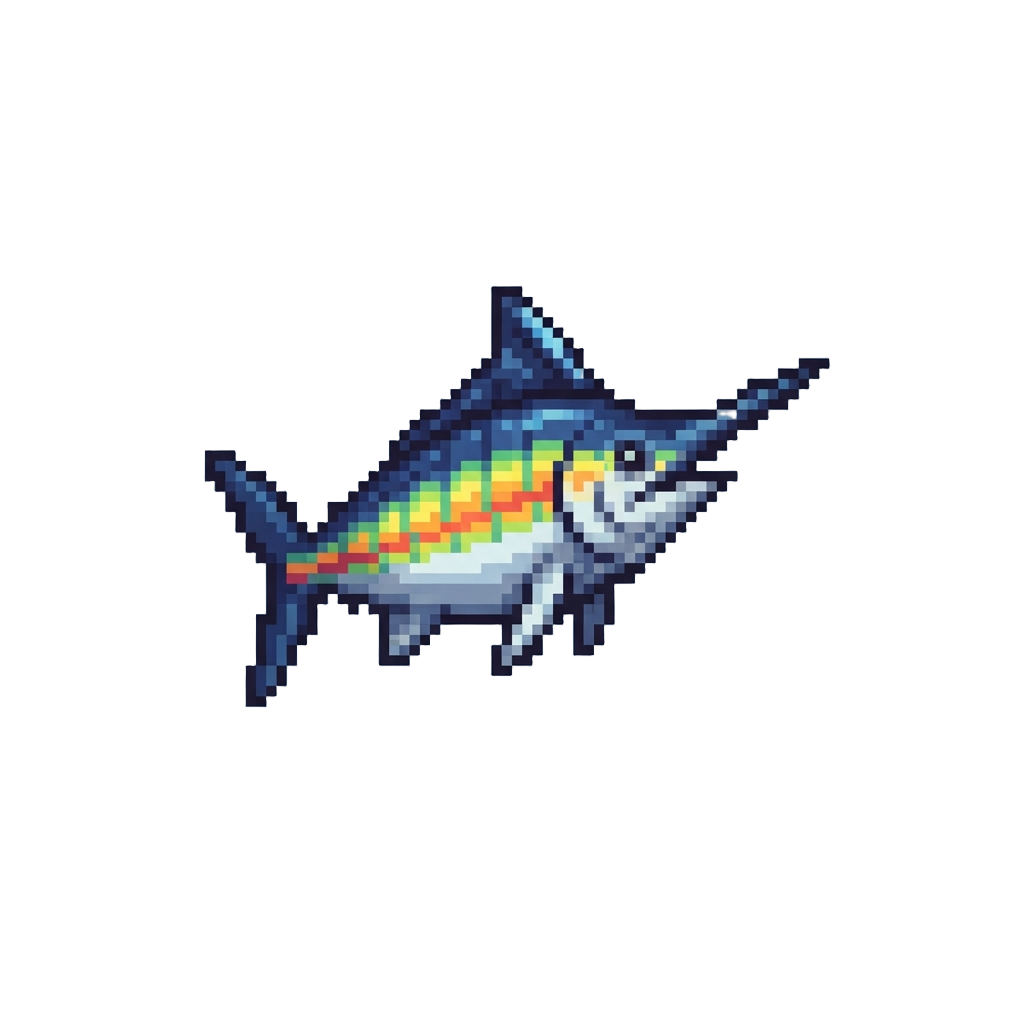 A Rare Rainbow-striped Marlin