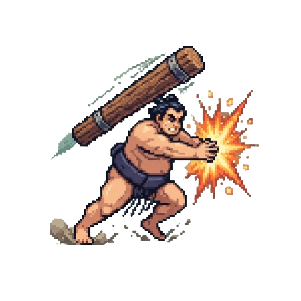 An Explosive Sumo Double Slap, Driving Charge, and Overhead Caber Toss