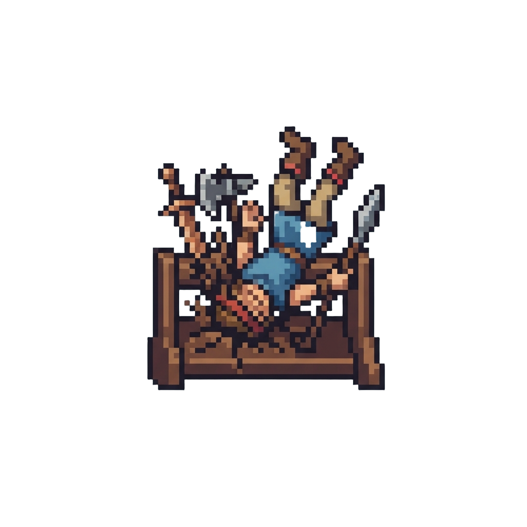 An Over-enthusiastic Front Flip That Overshoots Entirely and Crashes Into the Wooden Weapon Rack