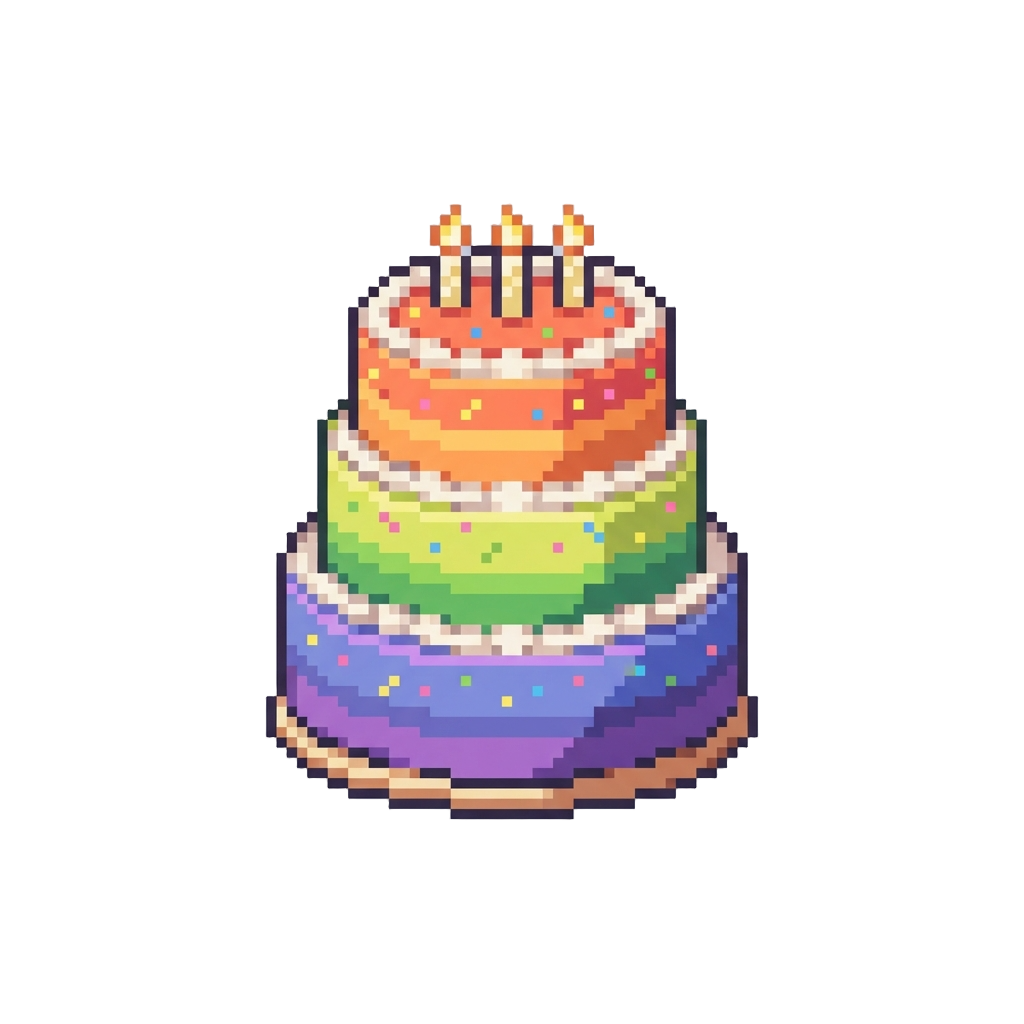 A Triple-tiered Rainbow Frosted Birthday Cake