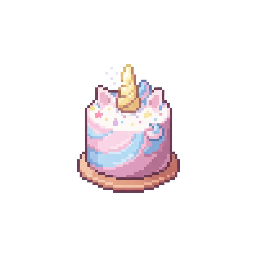 A Pastel Unicorn Cake with a Glittering Horn