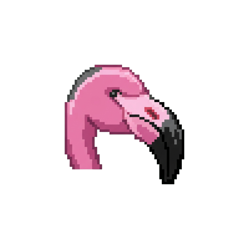 A Tiny Pink Lawn Flamingo's Beak