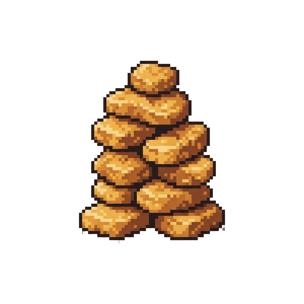 A Giant Crispy Chicken Nugget Tower