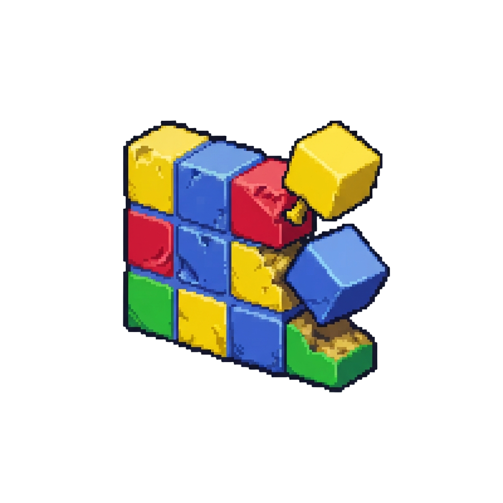 A Spongy Foam Pit Wall Crumbling Gently
