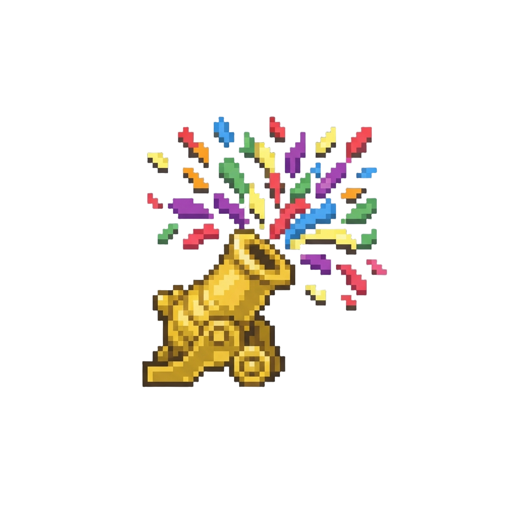 Golden Confetti Cannons Exploding All Over the Track