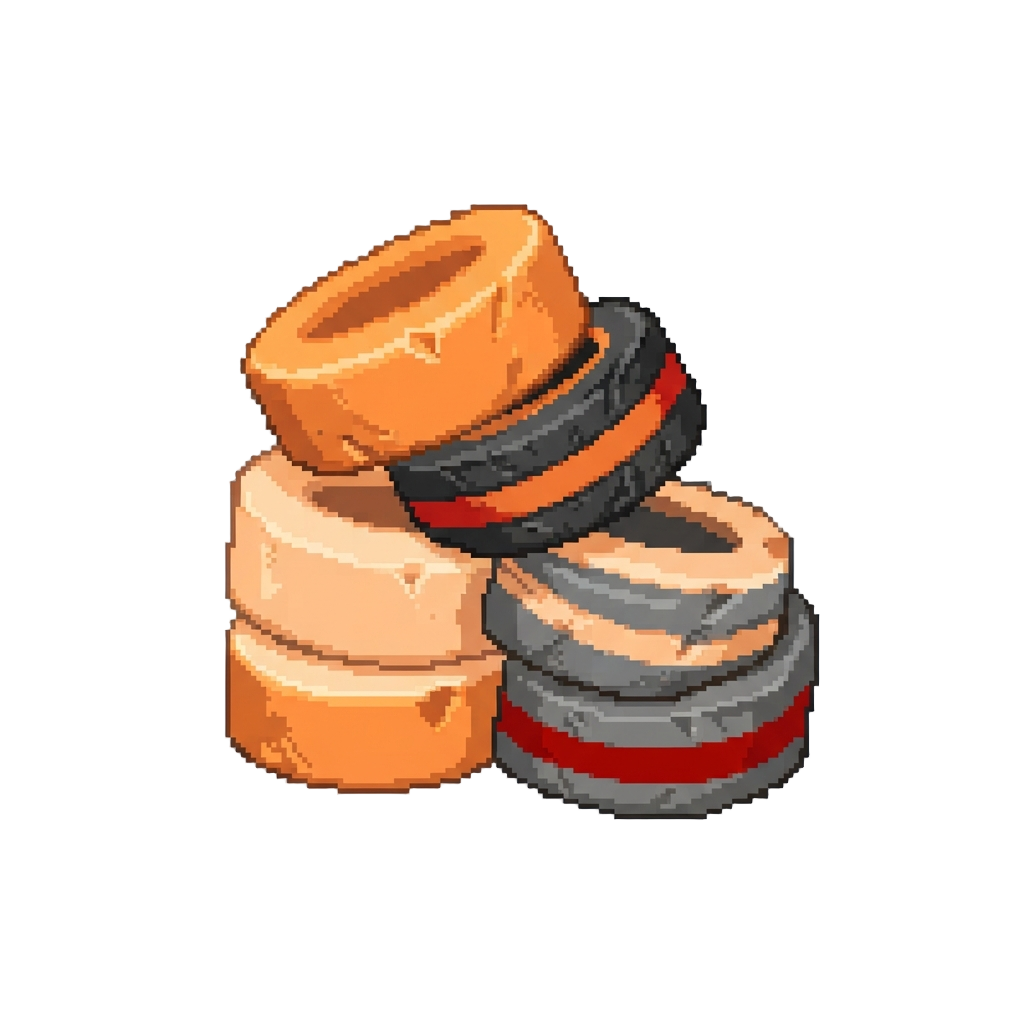 A Stack of Soft Foam Tire Barriers Collapsing on Impact