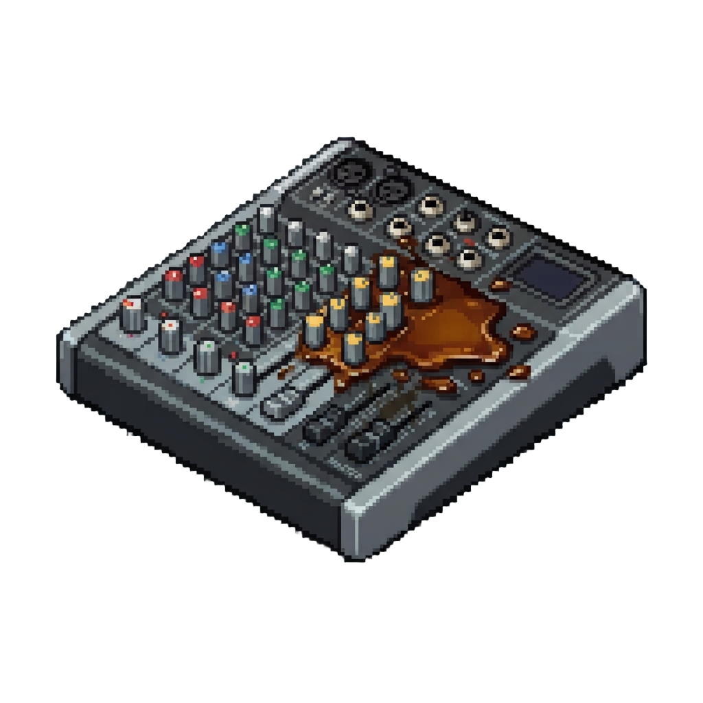 Coffee Spilled on Soundboard