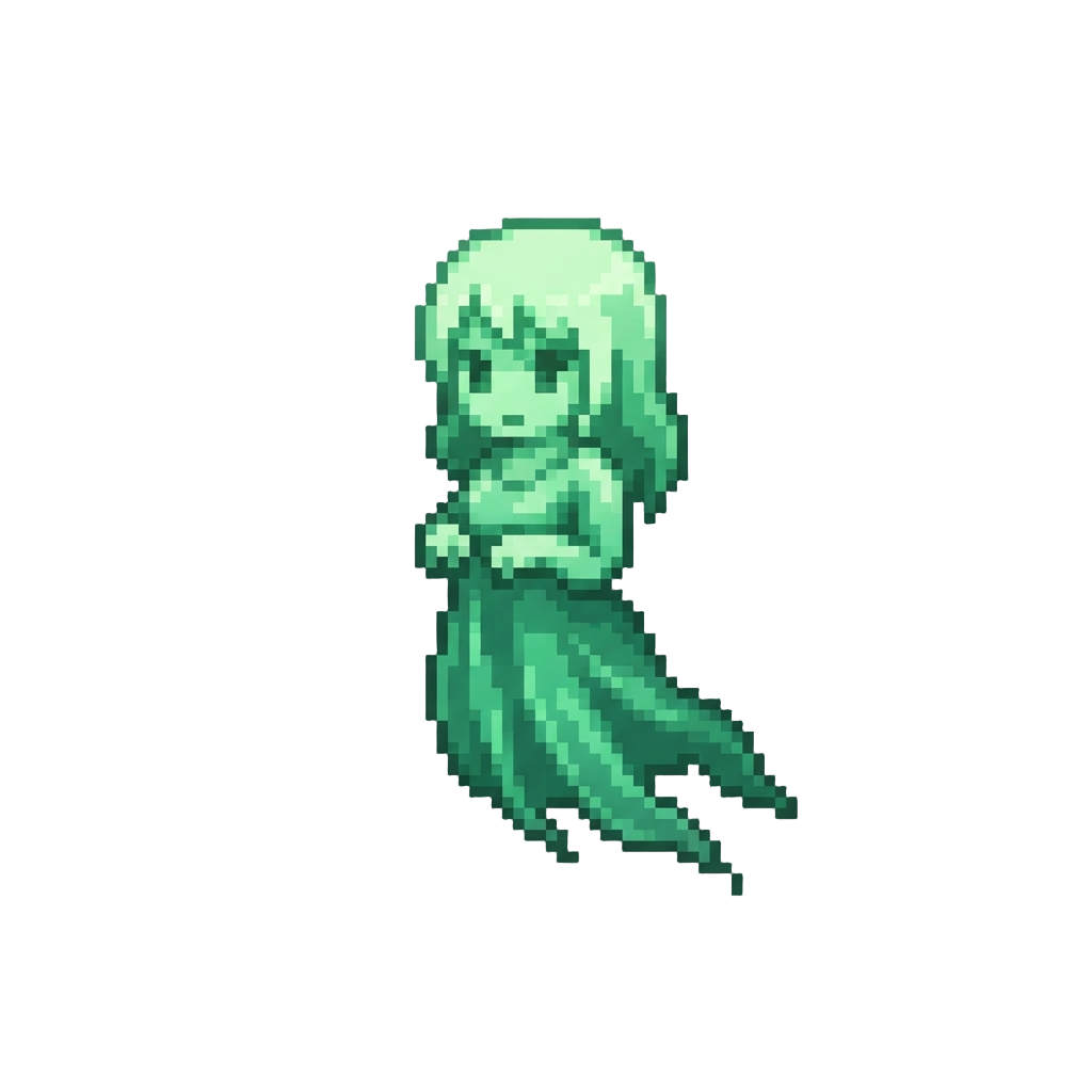 A Shimmering Green Phantom Ghost Girl