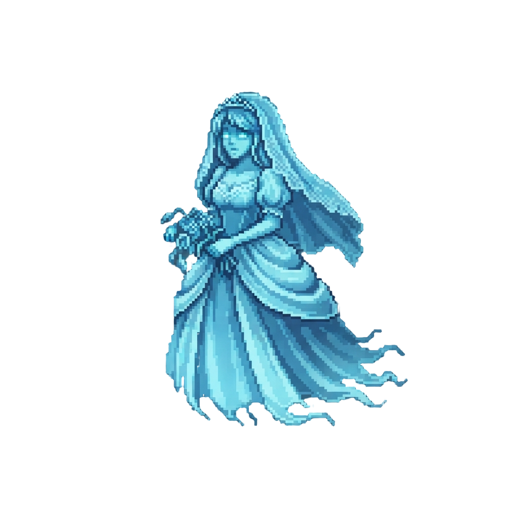 A Glowing Blue Victorian Ghost Bride