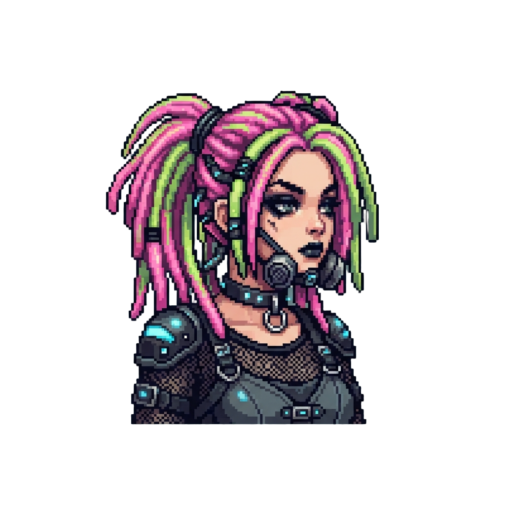 A Cybergoth Girl with Neon Dreadlocks