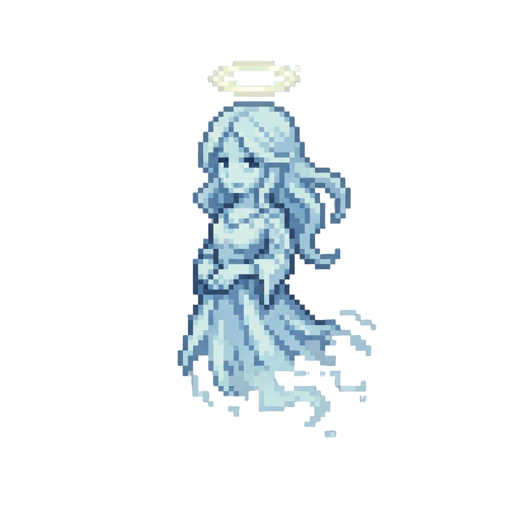 A Wispy Ethereal Ghost Maiden with Pale Halo