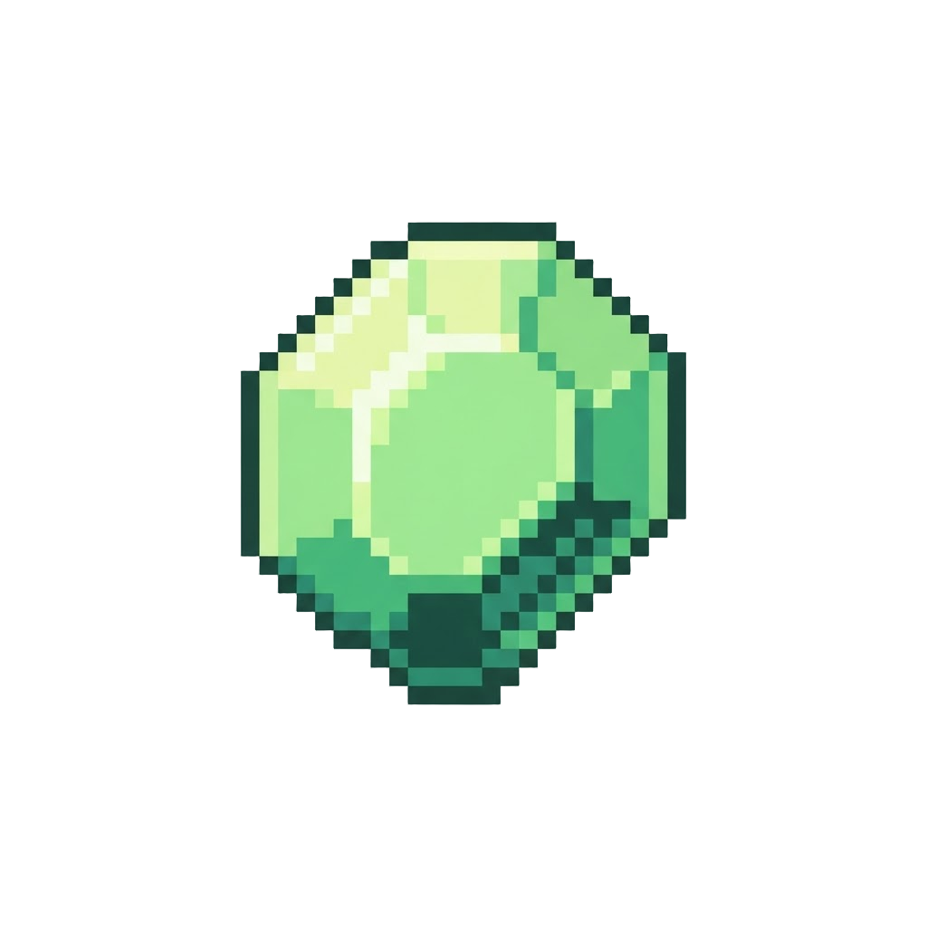 A Shimmering Light Green Chaos Emerald